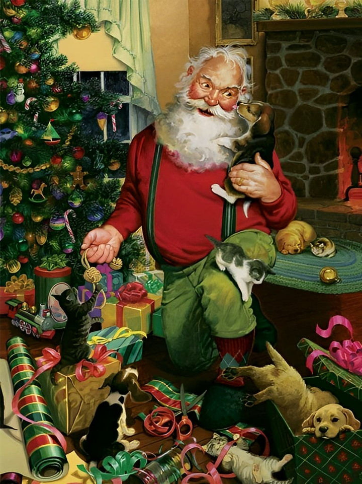 Gezellige Kerstkuilen Diamond Painting