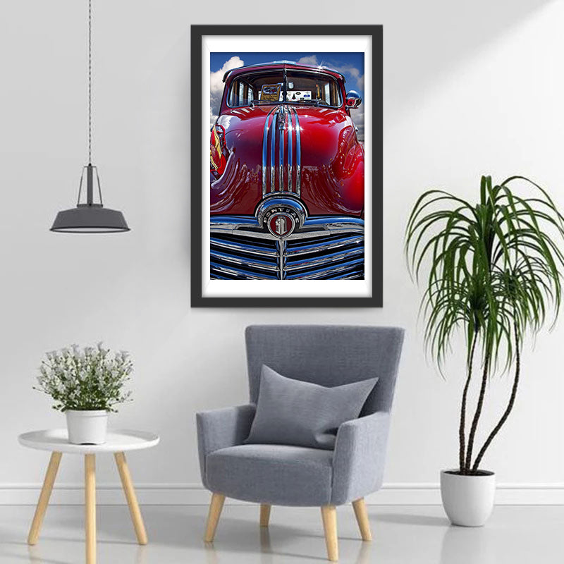 Glimmende Rode Oldtimer Diamond Painting
