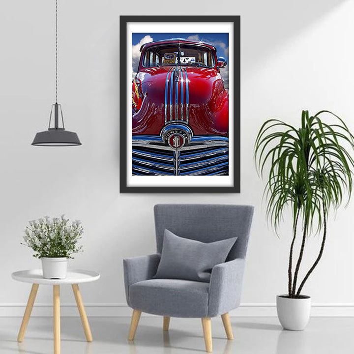 Glimmende Rode Oldtimer Diamond Painting