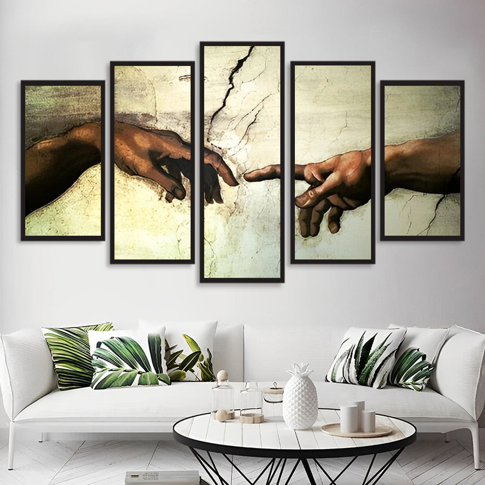 Goddelijke Aanraking in Vijf Panelen 5 Platen Diamond Painting