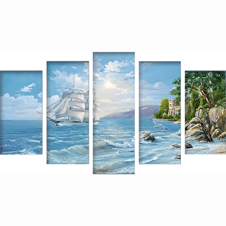 Golfen en Schepen 5 Platen Diamond Painting