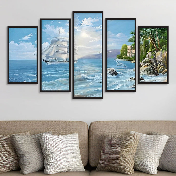 Golfen en Schepen 5 Platen Diamond Painting