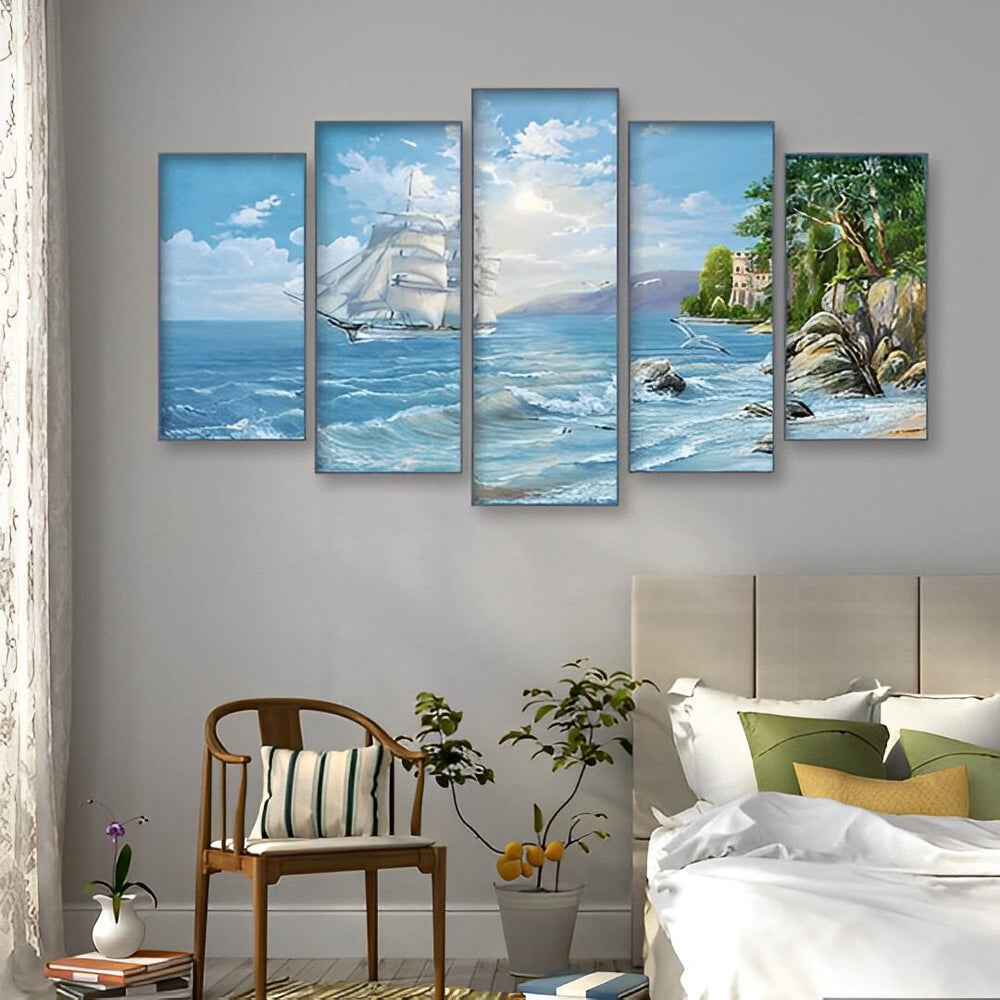 Golfen en Schepen 5 Platen Diamond Painting