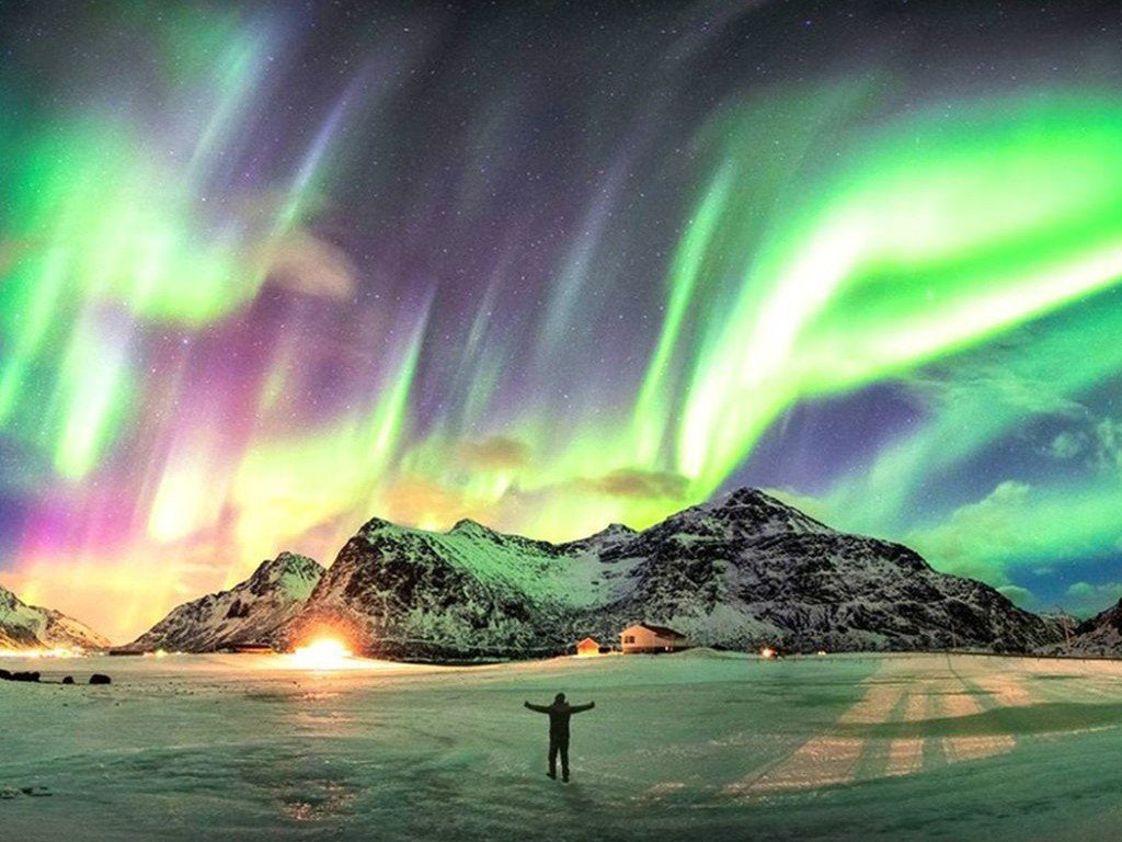 Groene Lichtdans op de Berghemel Diamond Painting