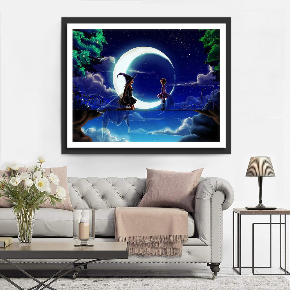 Heks en Kind Diamond Painting