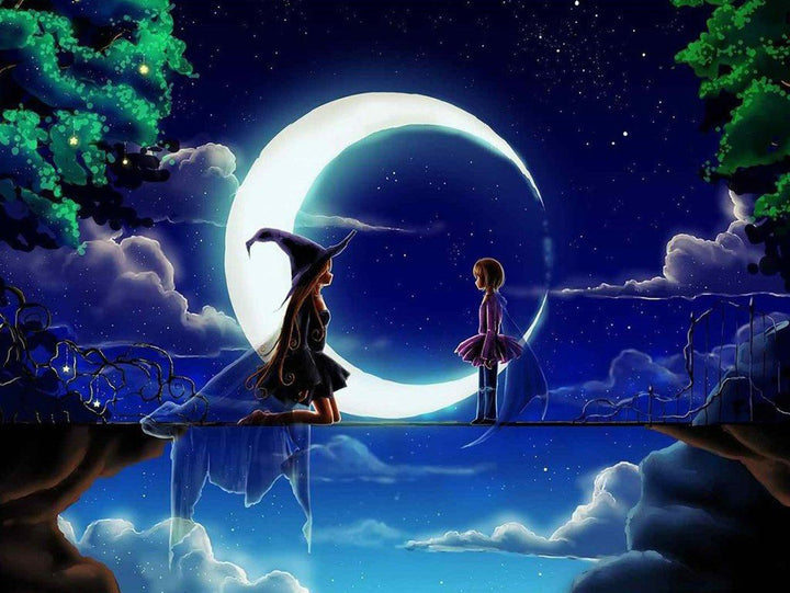 Heks en Kind Diamond Painting