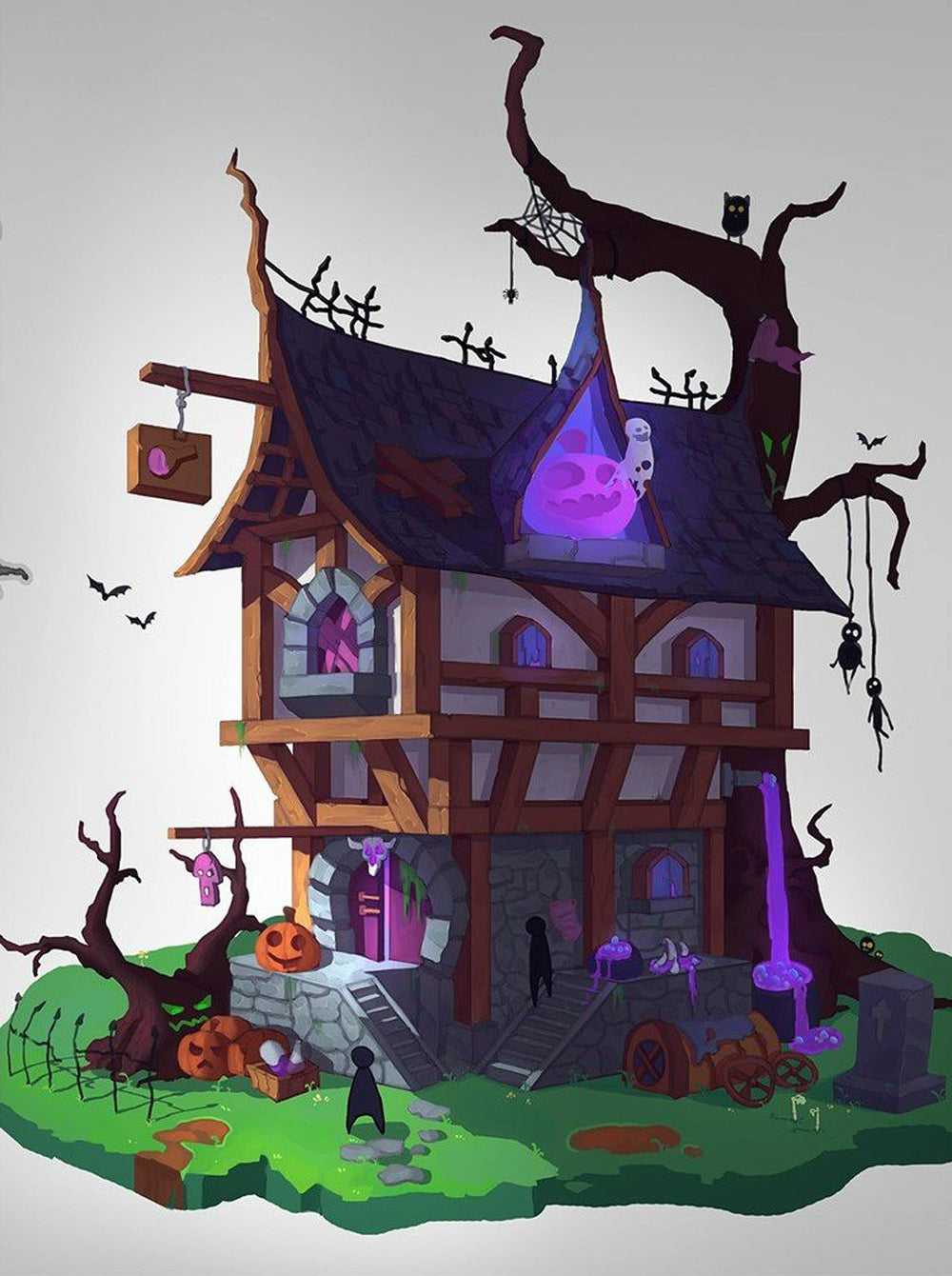 Heksennest met Gloeiende Geesten Diamond Painting