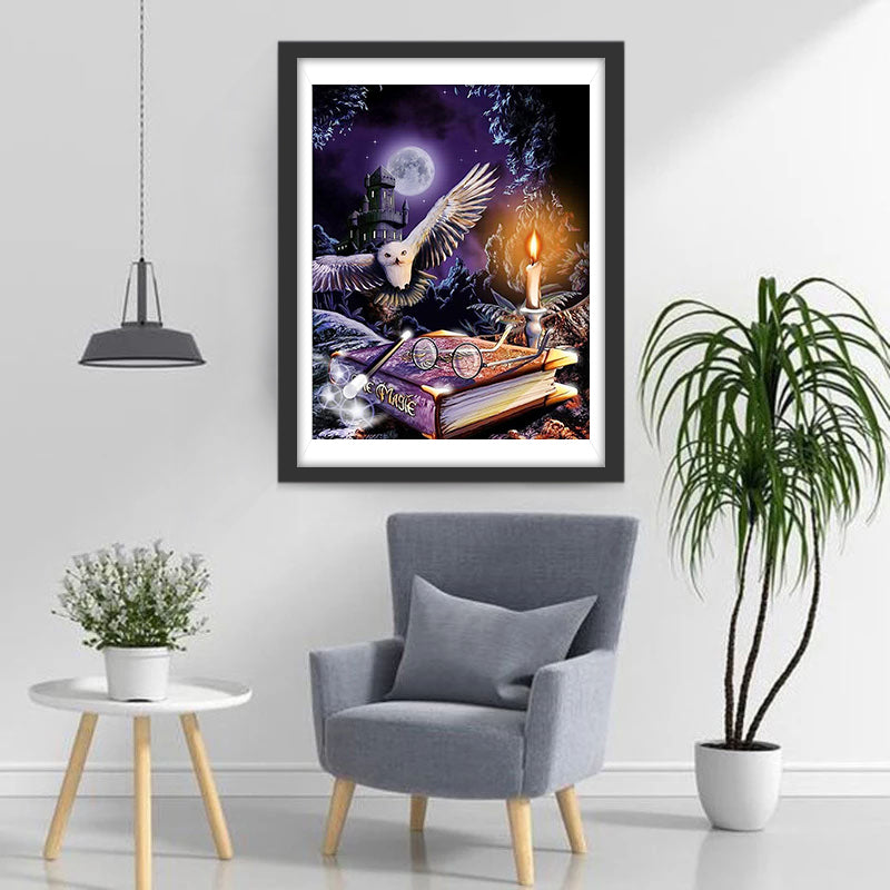 Het Grimoire en de Uil Diamond Painting