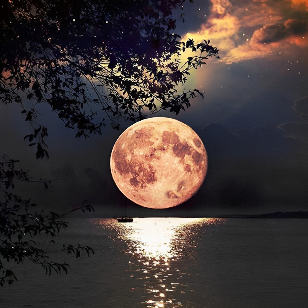 Het Magische Maanlicht op het Water Diamond Painting