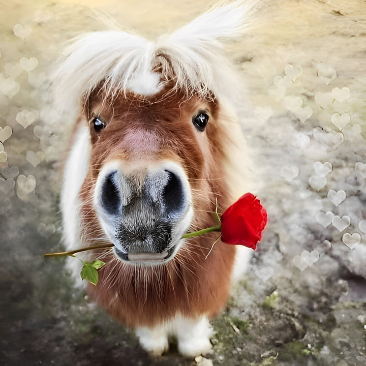 Het Paard met de Roos Diamond Painting