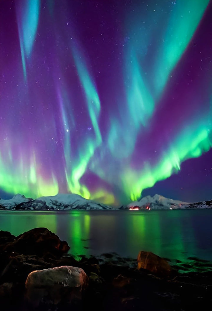 Het Schitterende Noorderlicht boven het Water Diamond Painting