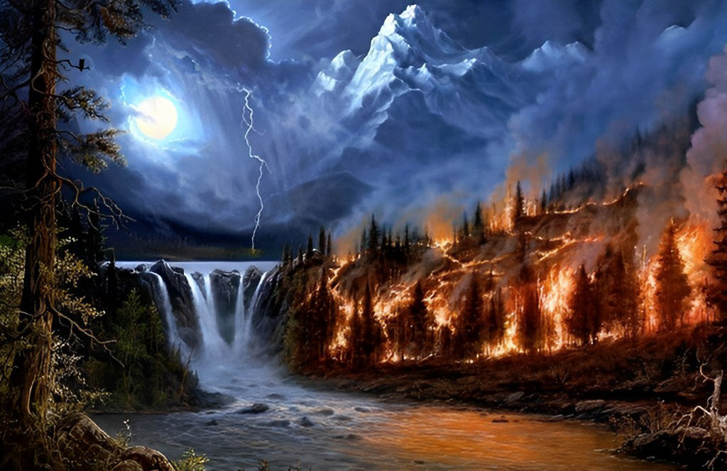 Het Spectaculaire en Destructieve Natuurgezicht Diamond Painting