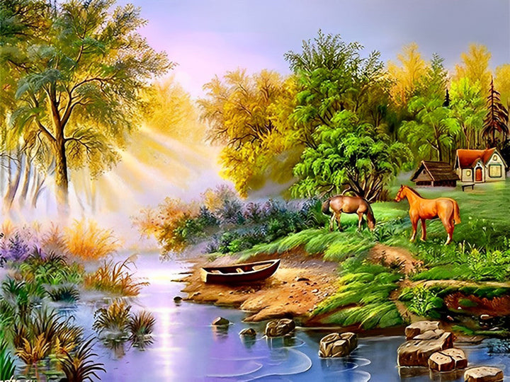 Idyllisch Platteland Diamond Painting