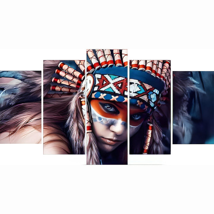 Indiaanse Cultuur op de Muur 5 Platen Diamond Painting