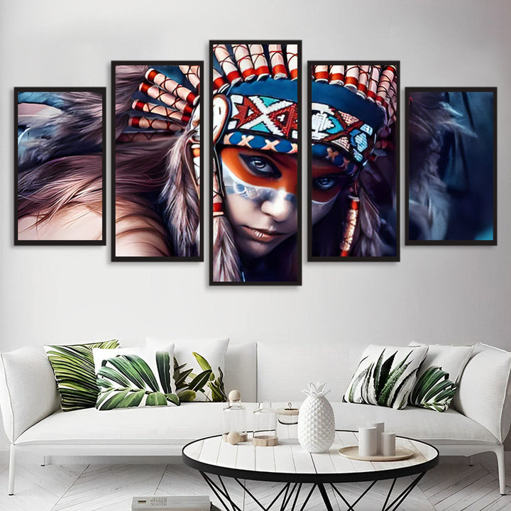 Indiaanse Cultuur op de Muur 5 Platen Diamond Painting