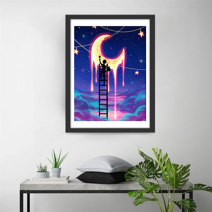 Jacht naar de Maan Diamond Painting