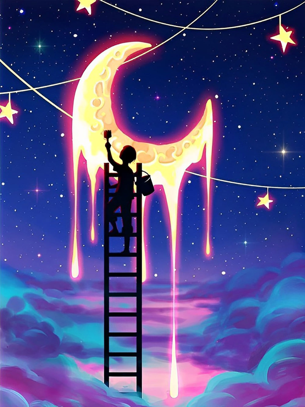 Jacht naar de Maan Diamond Painting