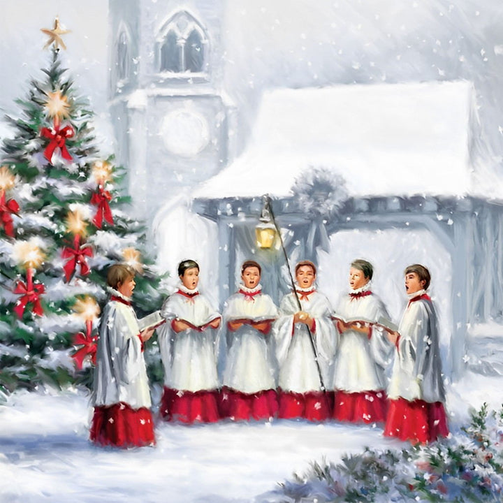 Kerkkoor bij Kerstboom Diamond Painting