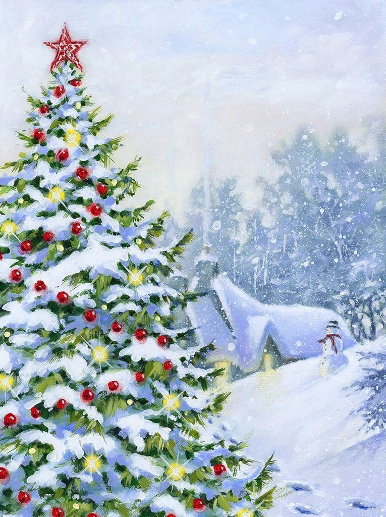 Kerstboom met Ster Diamond Painting