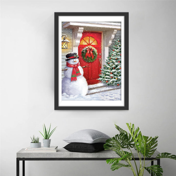Kerstsfeer aan de Deur Diamond Painting