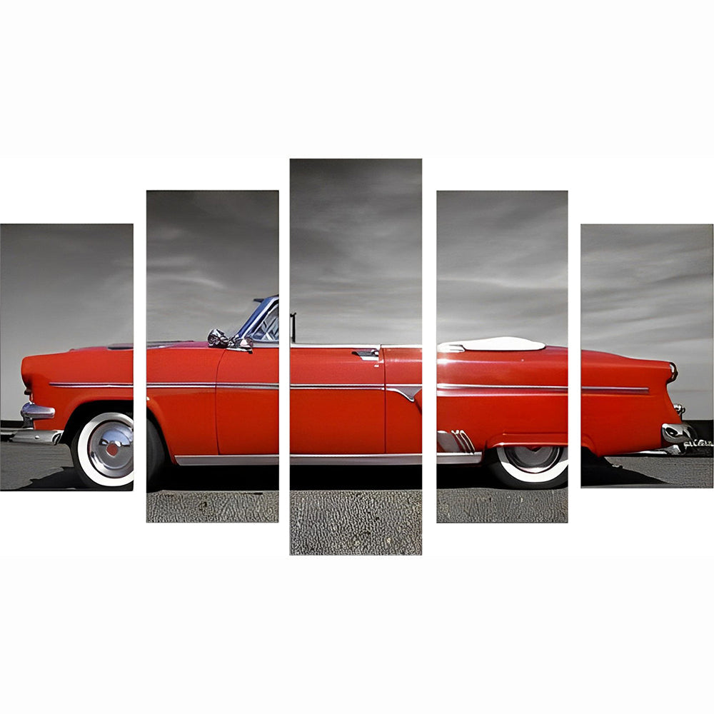 Klassiek en Retro Autoscène 5 Platen Diamond Painting