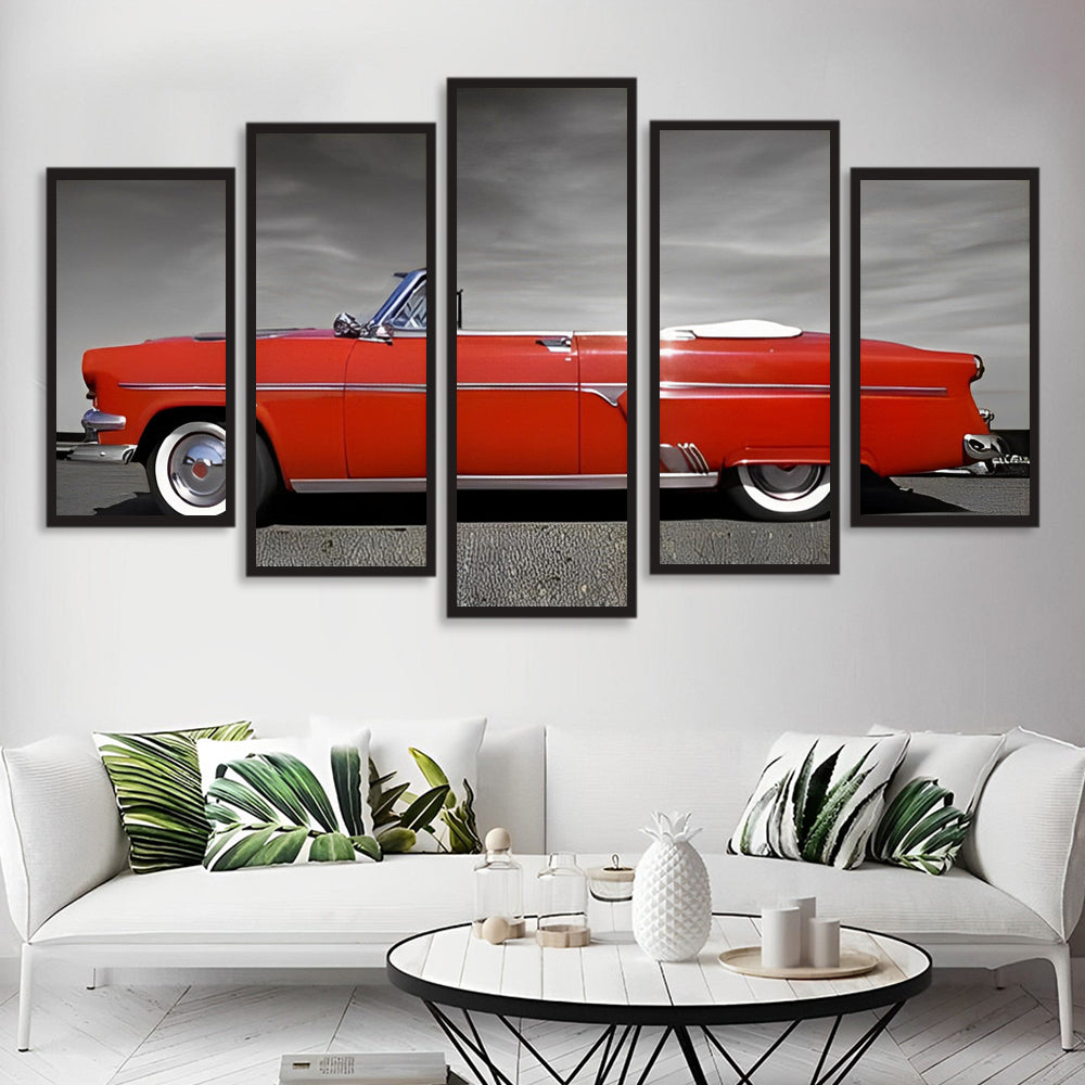 Klassiek en Retro Autoscène 5 Platen Diamond Painting