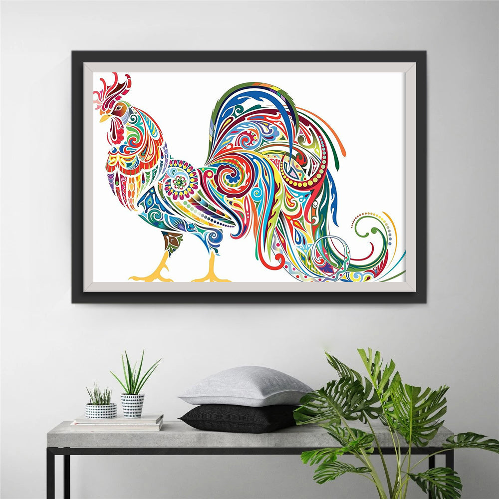 Kleurrijk Haanpatroon Diamond Painting