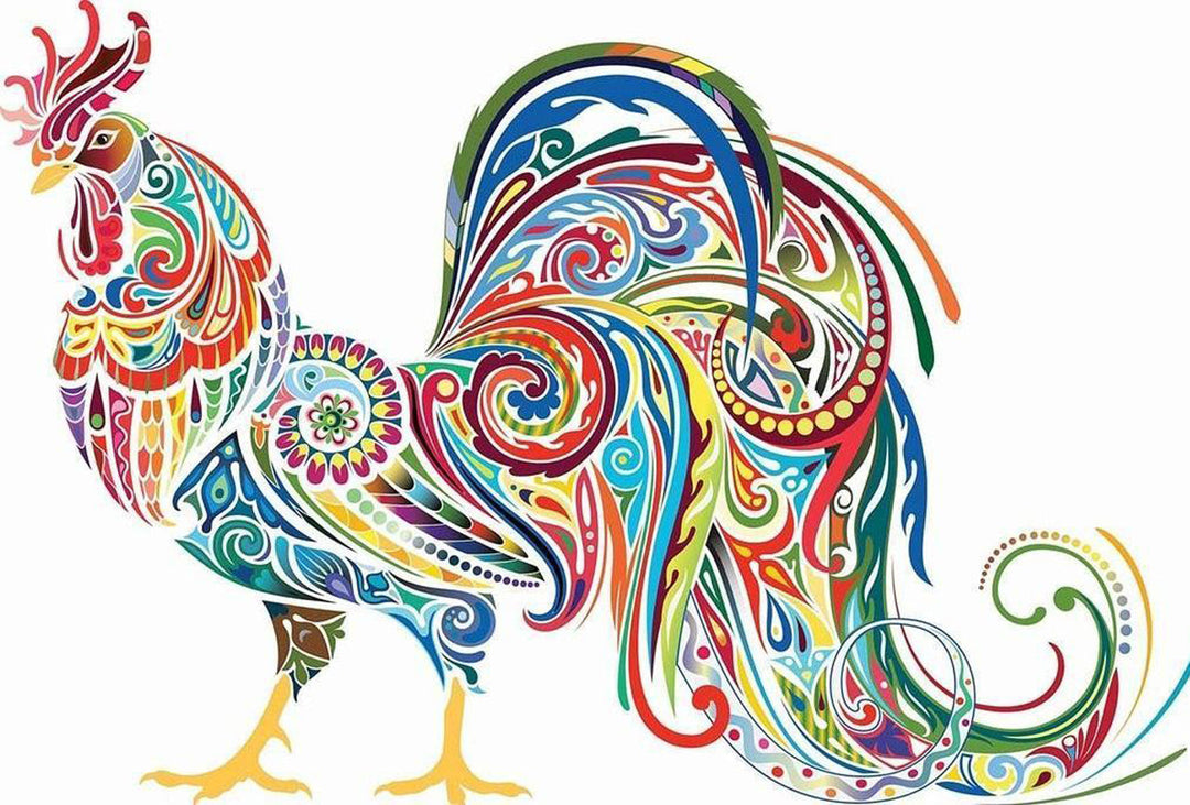 Kleurrijk Haanpatroon Diamond Painting