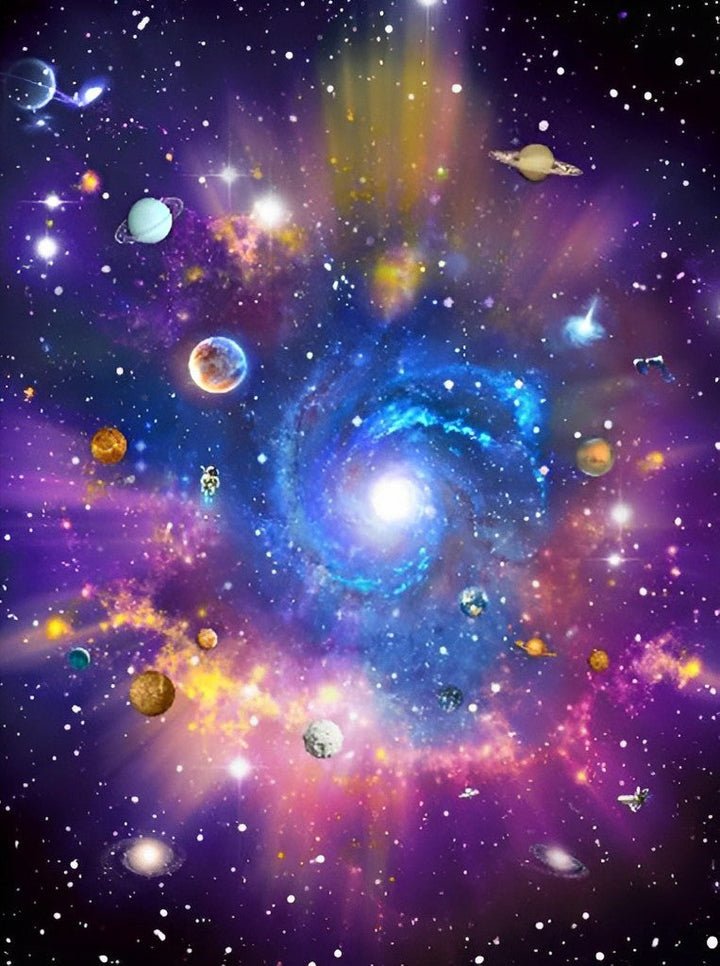 Kleurrijk Kosmisch Feest van het Spiraalstelsel Diamond Painting