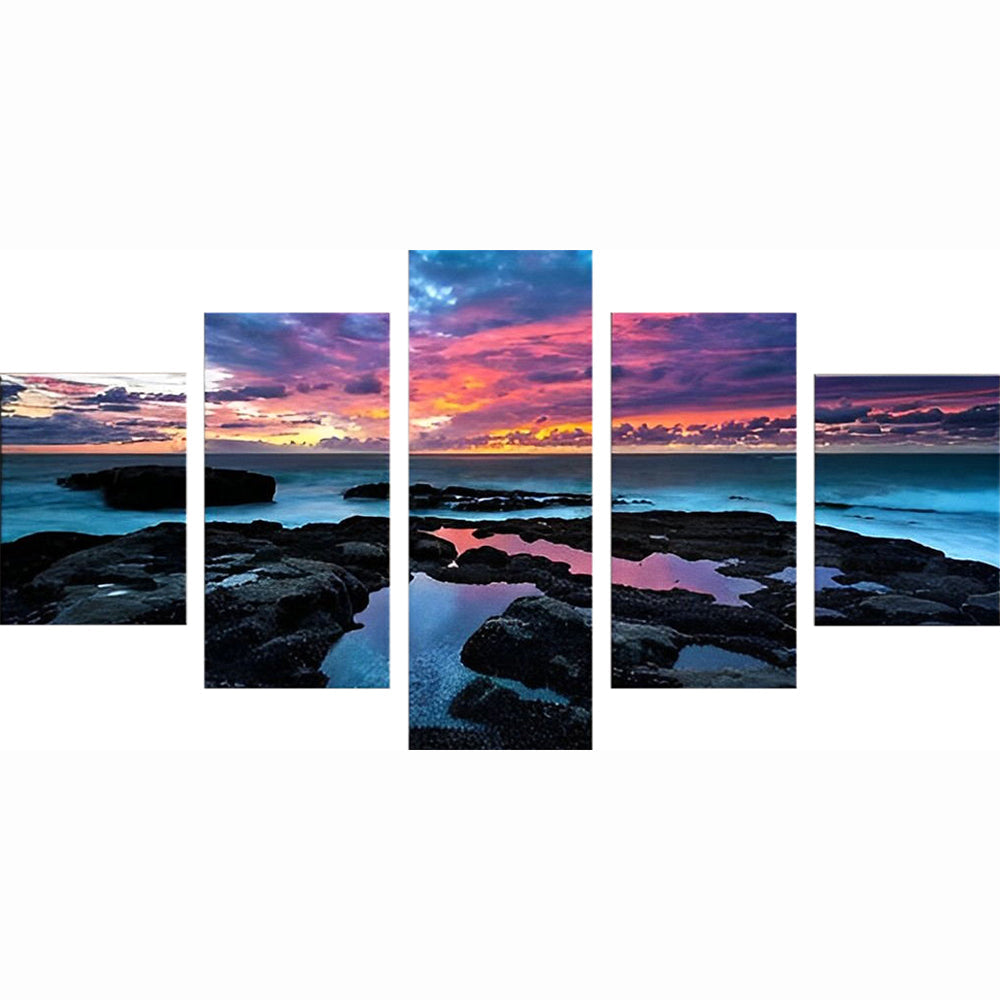 Kleurrijk Wolkenspel en Spiegelend Water 5 Platen Diamond Painting