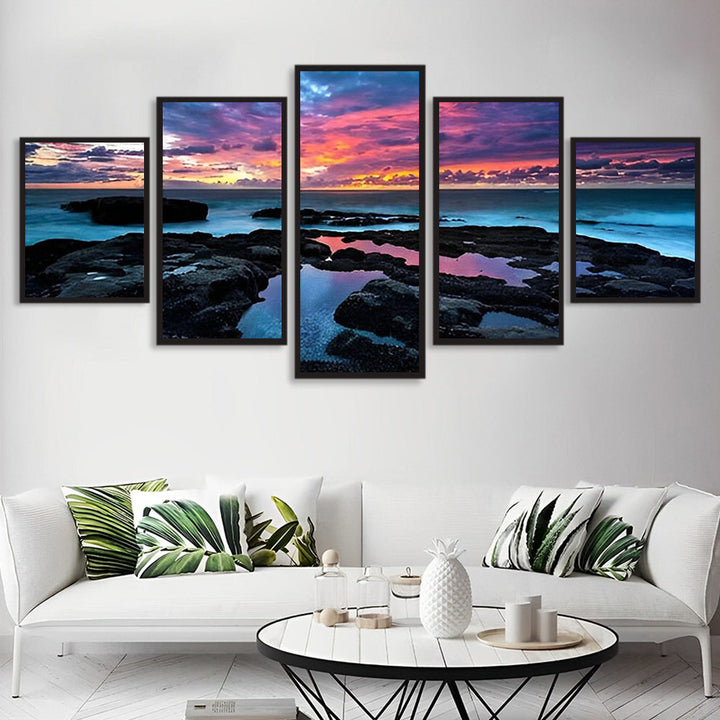 Kleurrijk Wolkenspel en Spiegelend Water 5 Platen Diamond Painting