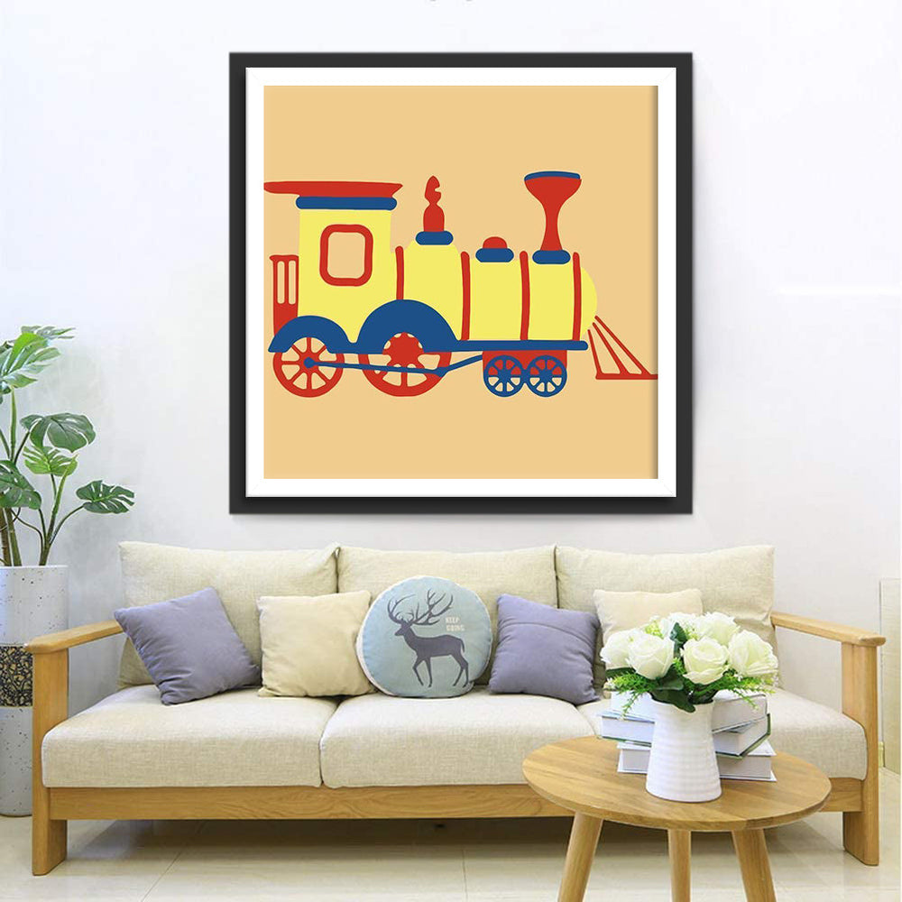 Kleurrijke Stoomtrein Diamond Painting