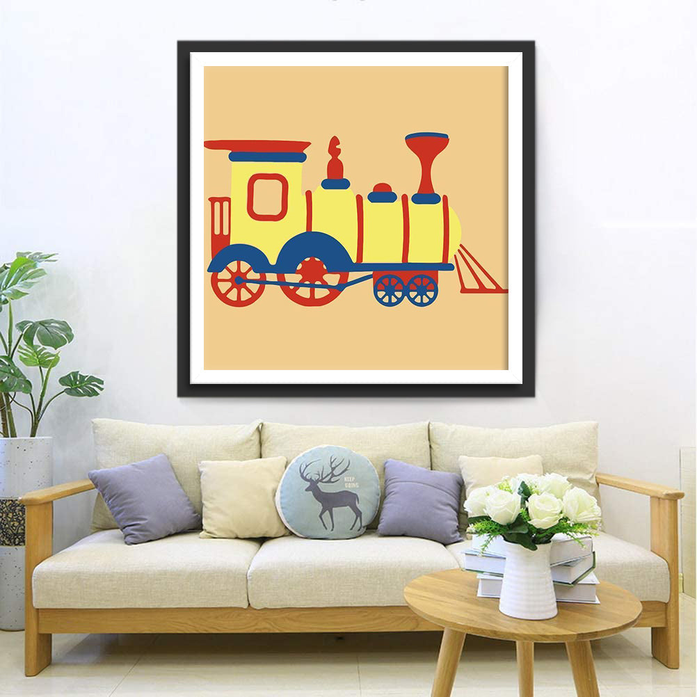 Kleurrijke Stoomtrein Diamond Painting