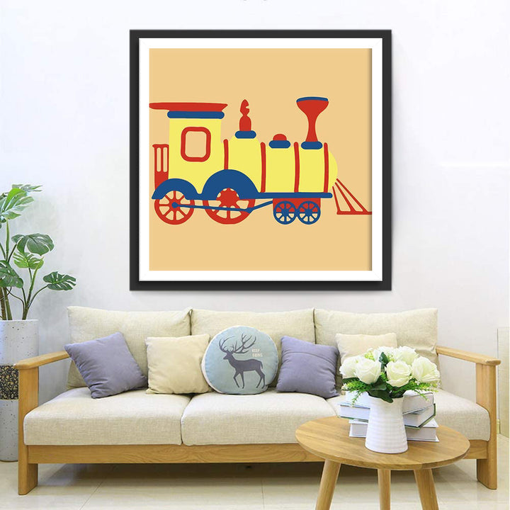 Kleurrijke Stoomtrein Diamond Painting