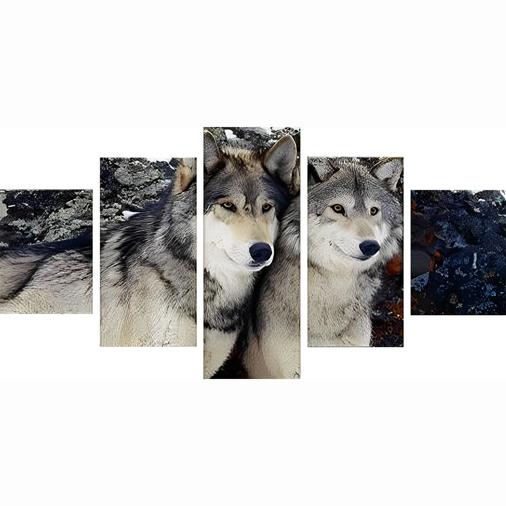Koele Wolven 5 Platen Diamond Painting