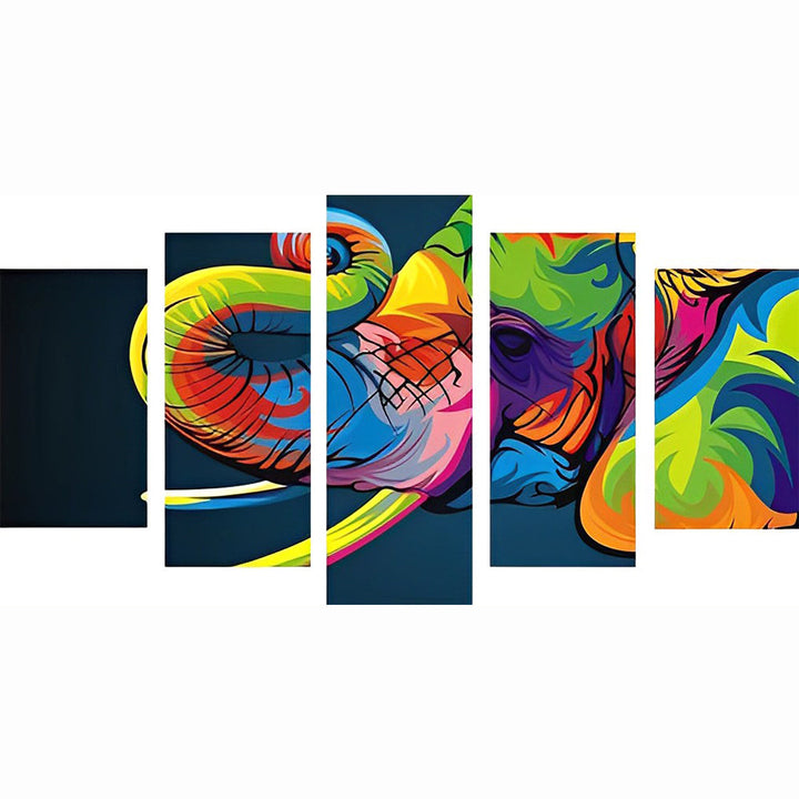 Levendige Abstracte Olifant 5 Platen Diamond Painting