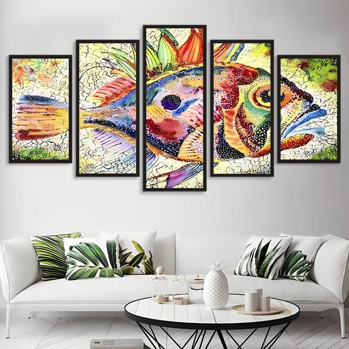 Levendige Kleurrijke Vis 5 Platen Diamond Painting