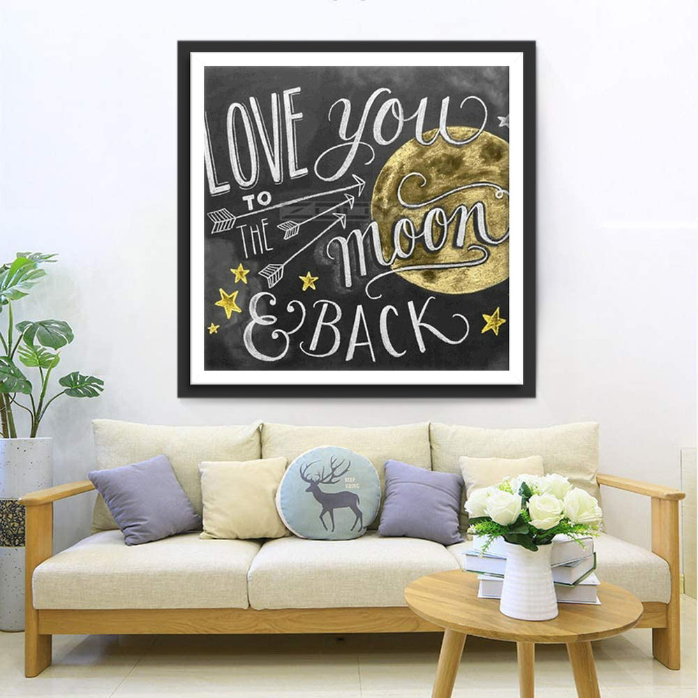 Liefdesboodschap naar de Maan en Terug Diamond Painting