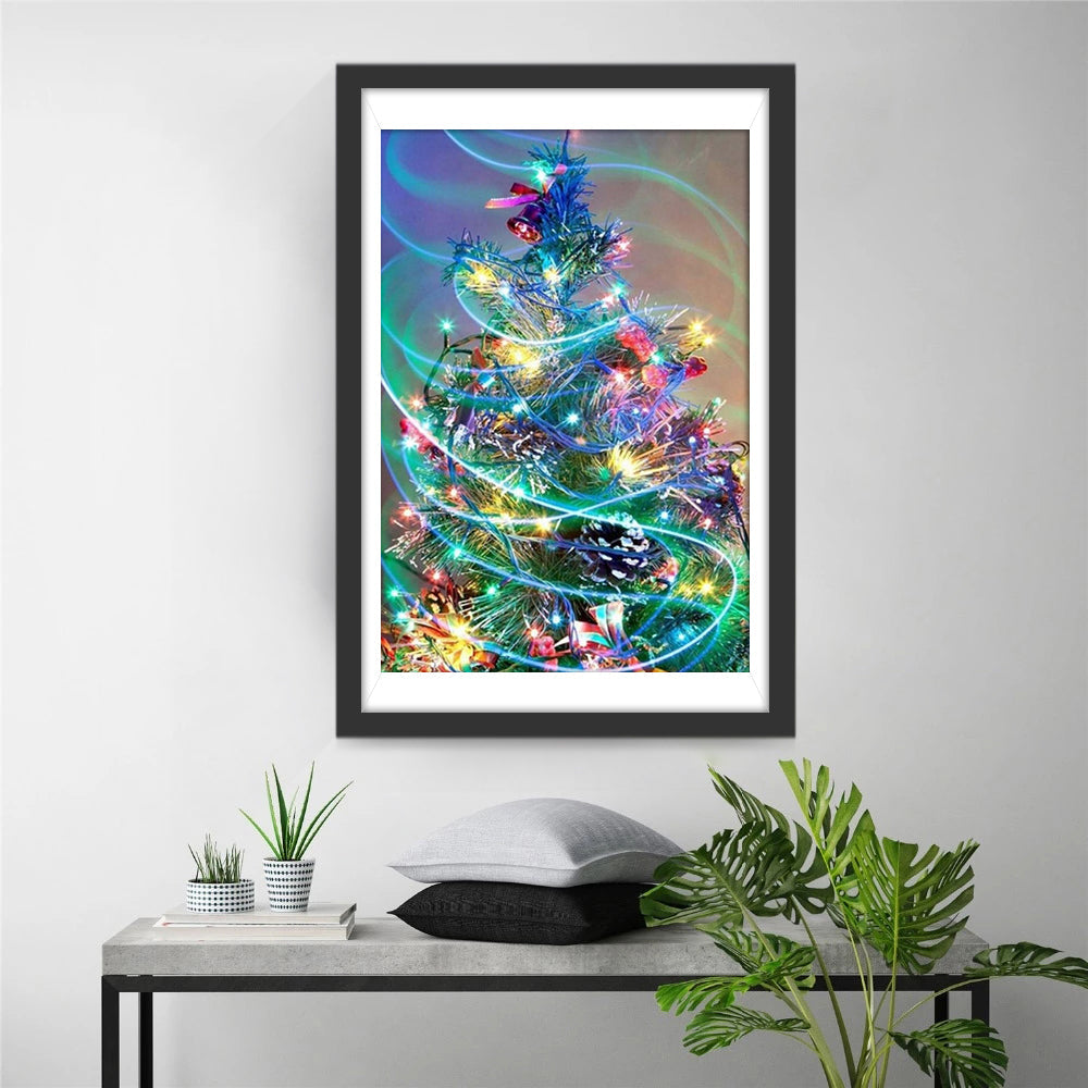 Magisch Lichtende Kerstboom Diamond Painting