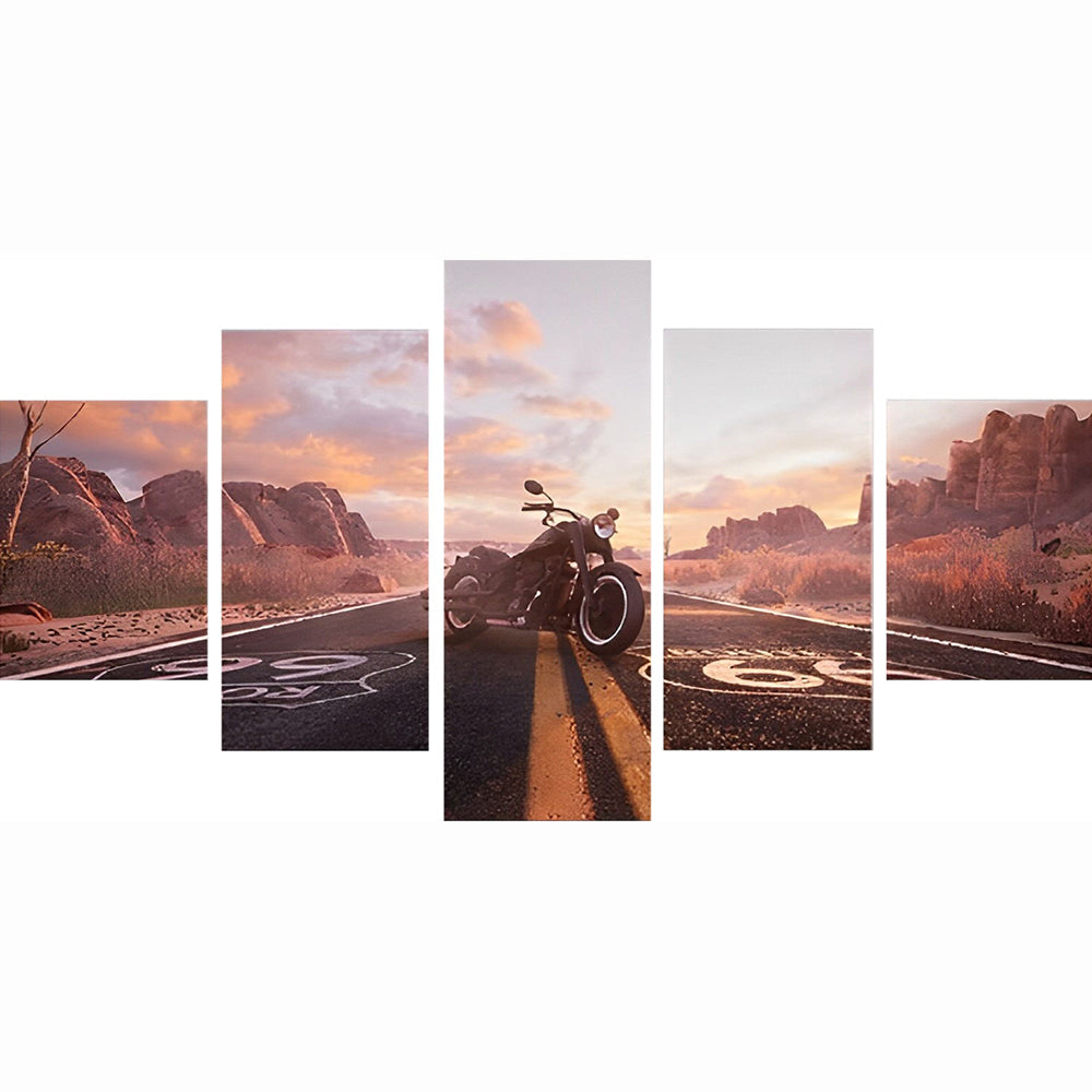 Magisch Motorbeeld dat de Weg Verovert 5 Platen Diamond Painting