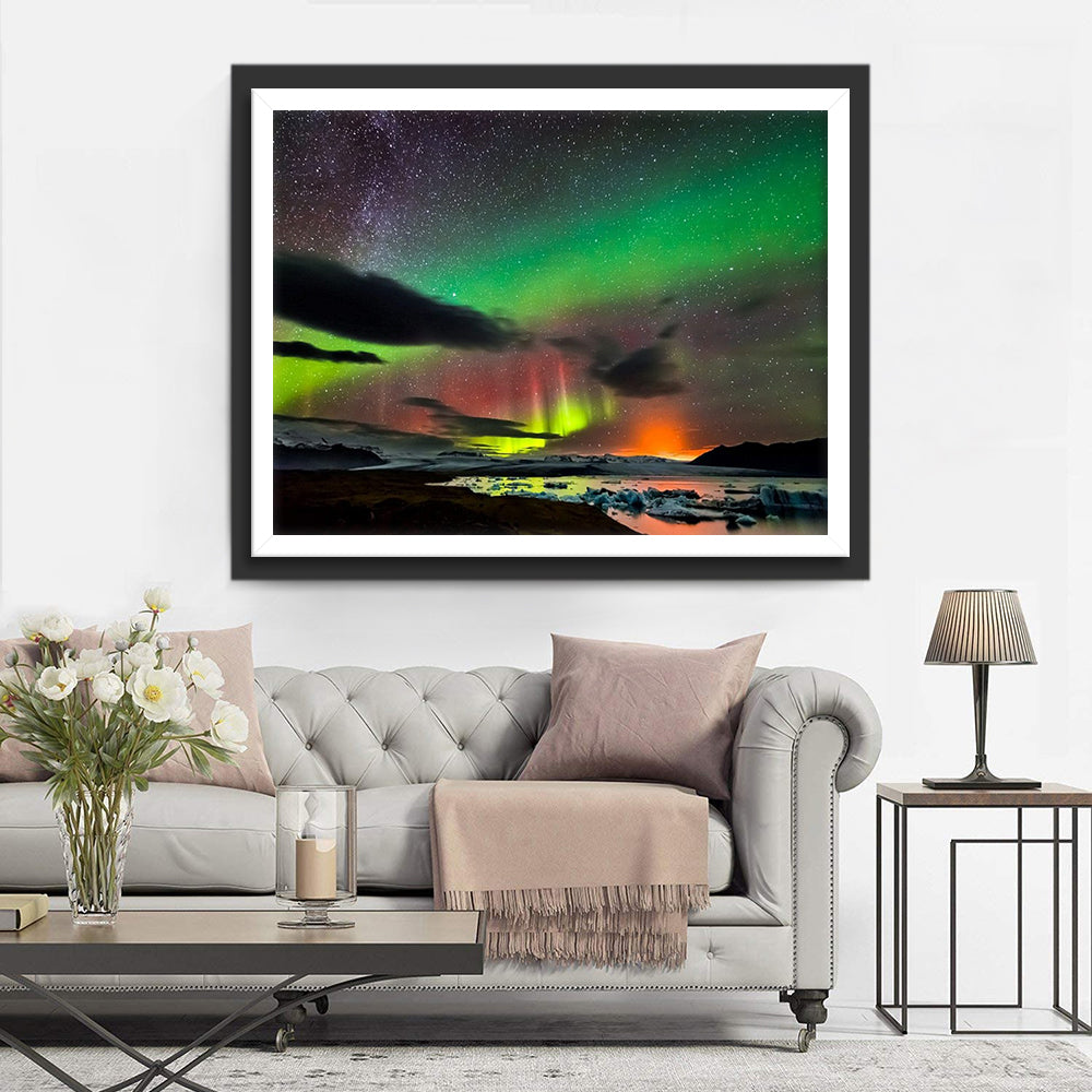 Magisch Noorderlichtweelde onder Melkwegdeken Diamond Painting