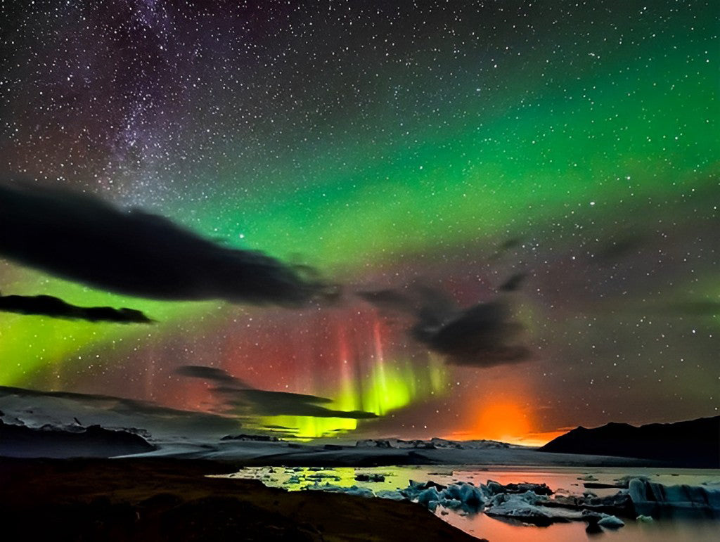 Magisch Noorderlichtweelde onder Melkwegdeken Diamond Painting