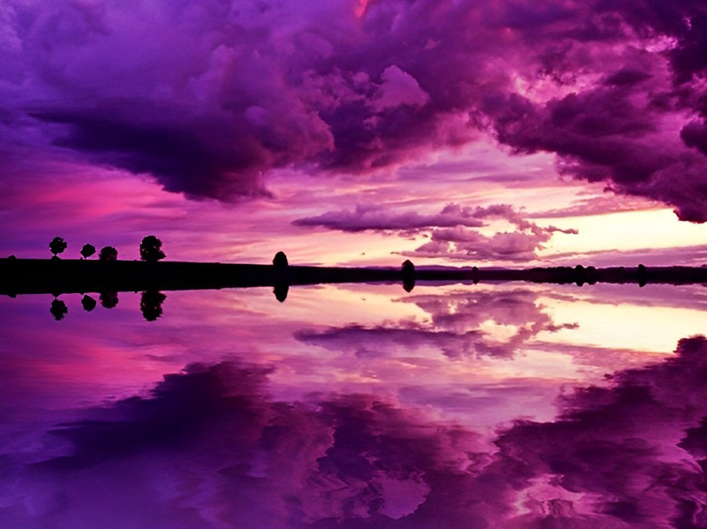 Magisch Paarse Hemelweelde Diamond Painting