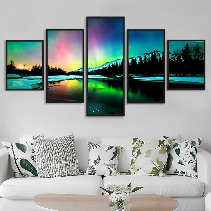 Magisch Poollichtgezicht bij Bergrivier 5 Platen Diamond Painting