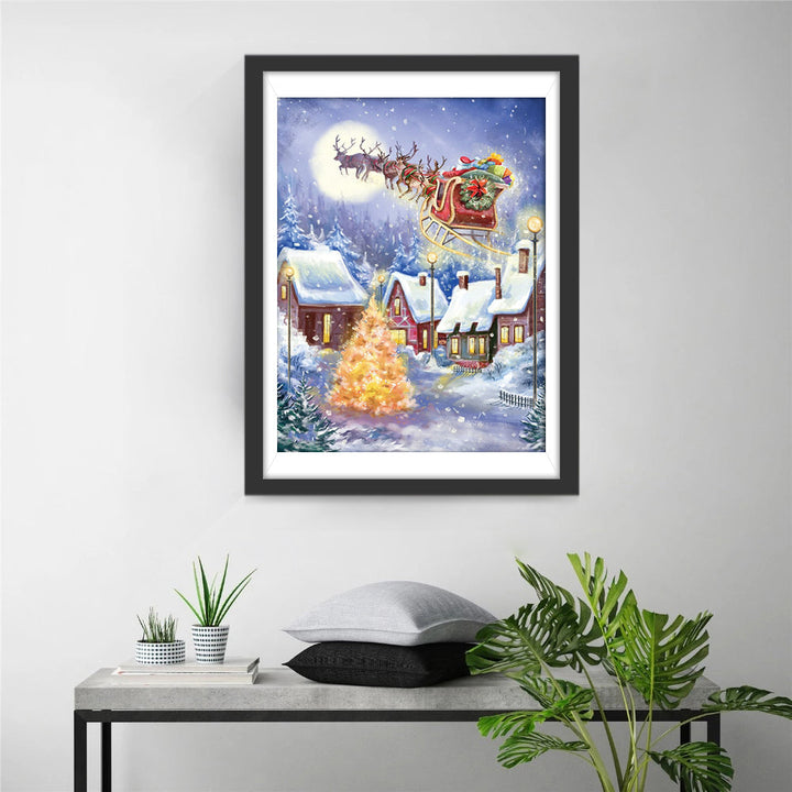 Magische Kersttafereel Diamond Painting