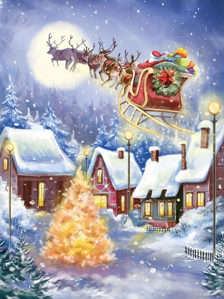 Magische Kersttafereel Diamond Painting