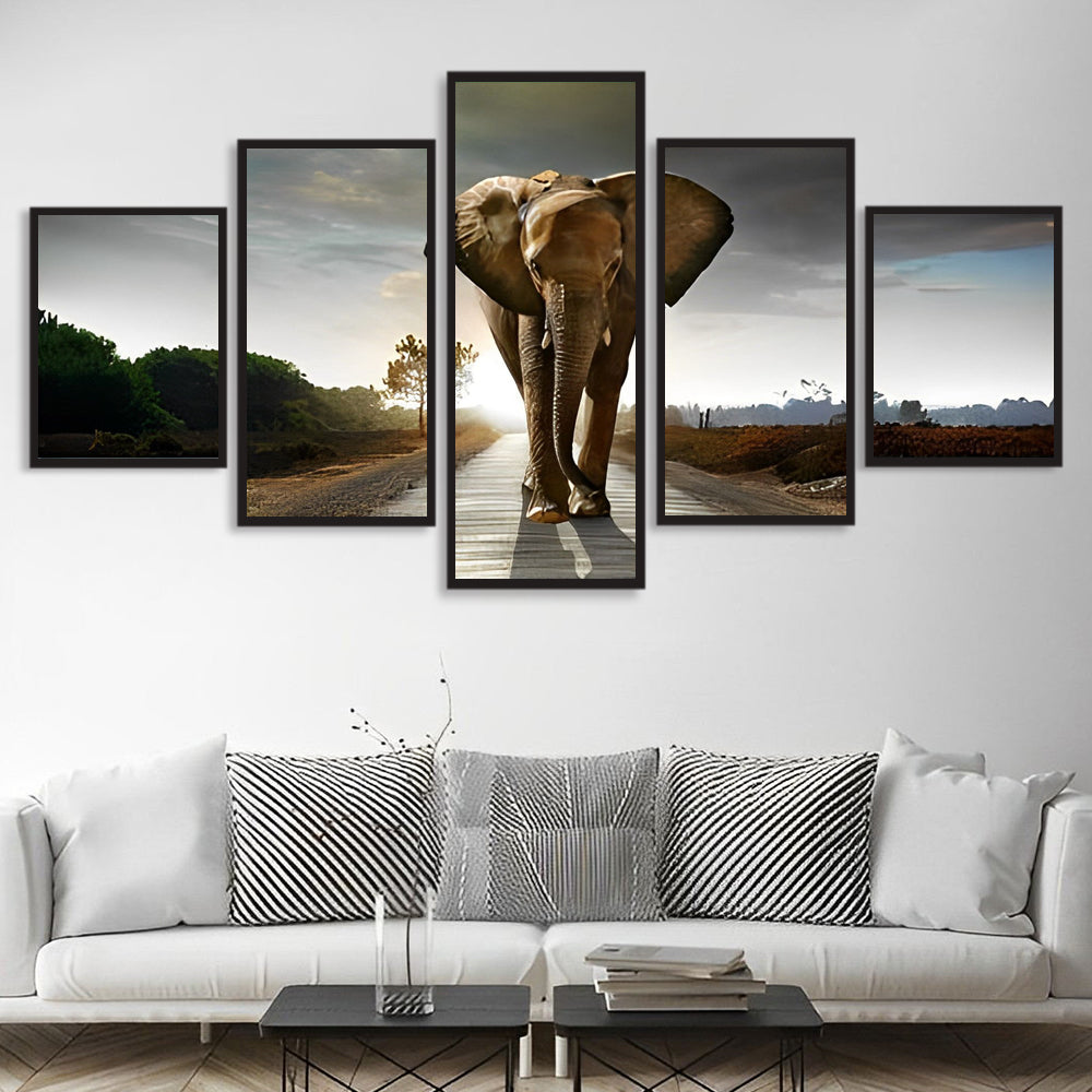 Majestueuze Olifant op Reis 5 Platen Diamond Painting