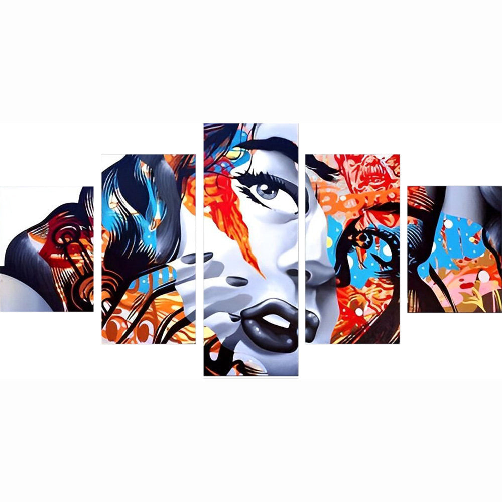 Moderne Kunst voor de Muur 5 Platen Diamond Painting