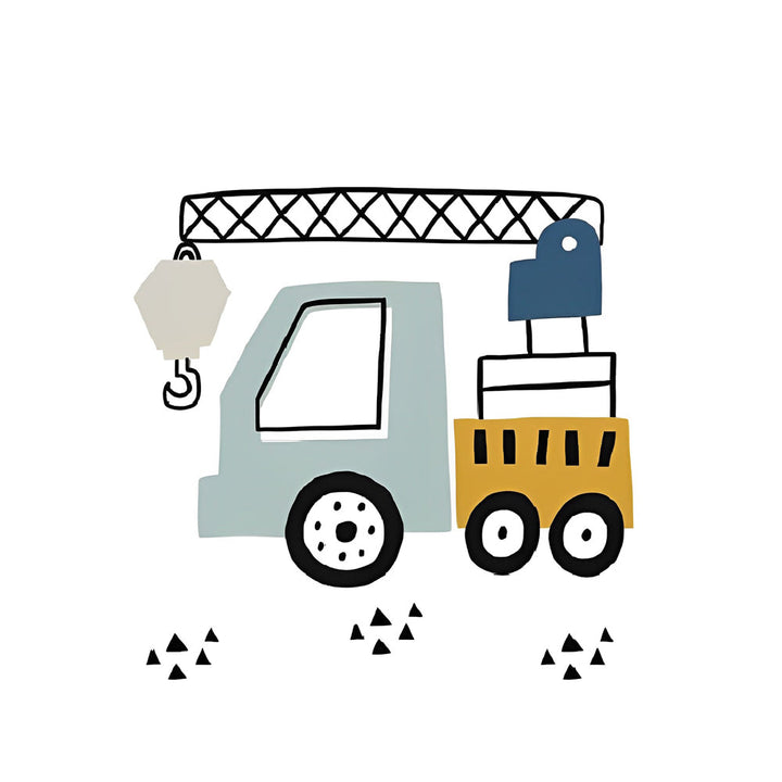 Mooie Grijze Kraanvrachtwagen Diamond Painting