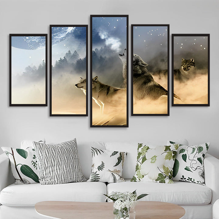 Mystieke Wolvengeheimen in Nevelige Bergen 5 Platen Diamond Painting